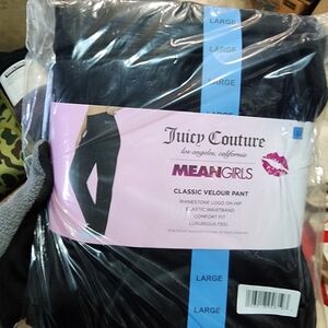 NEW Juicy Couture Black Velour Track Pants